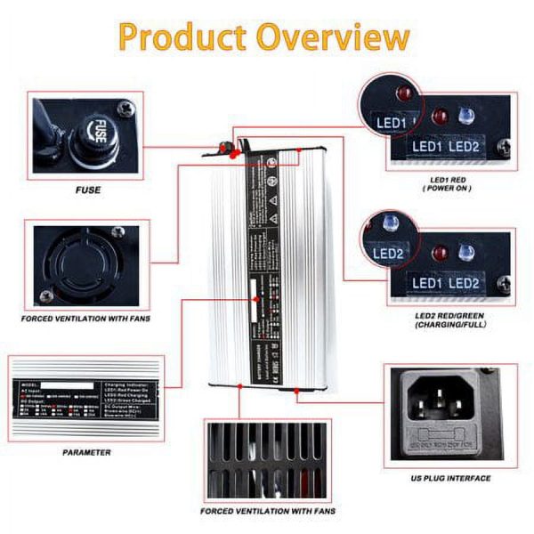 LABLT 36 Volt Battery Charger Replacement for EZGO TXT Medalist Golf Cart - Image 6