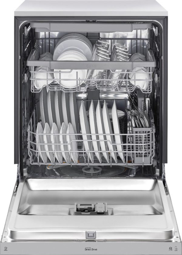 LG - 24" Front Control Smart Built-In Stainless Steel Tub Dishwasher with 3rd Rack, Quadwash, and 48dba - Stainless steel - Image 9