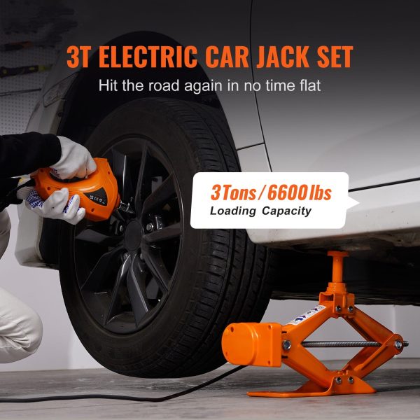 BENTISM Electric Car Jack 3 Ton 12V Electric Scissor Jack with Impact Wrench Car Repair Tool for SUV Sedans - Image 2