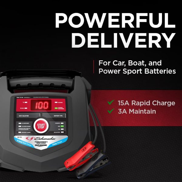 Schumacher SC1280 15A 6V/12V Fully Automatic Battery Charger/Maintainer – Auto & Marine - New in Box - Image 3