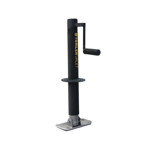 Trailer Valet TVJX2-C Center Mount Tongue Jack - 2K Capacity, Drill-Powered (20-24V) with Included Drill Attachment (TVDA), Hand Crank & Foot Plate - Quick & Efficient Operation