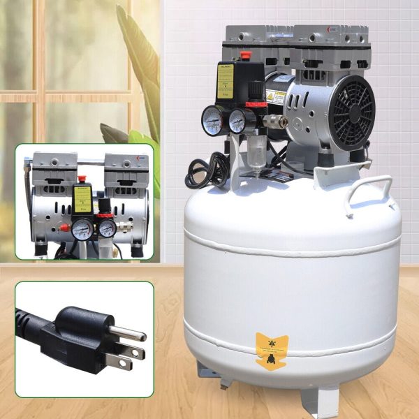 40L Dental Air Compressor Silent Noiseless Oil Free Oilless Compressor Machine Portable Air Compressor Oil Free Quiet Tool Air Pump Compressor 750W 115 PSI - Image 10