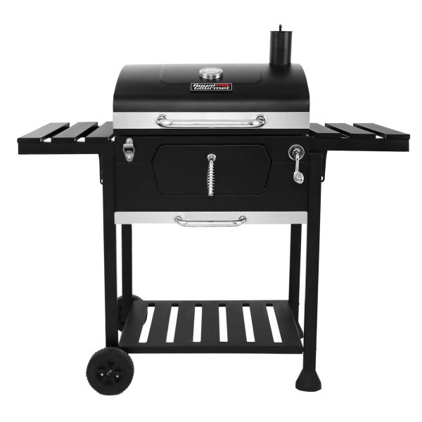 Royal Gourmet CD1824EN 24u201d Charcoal Grill Outdoor Smoker with Side Tables Backyard Griller Party BBQ Picnic Patio Cooking, Black - Image 2