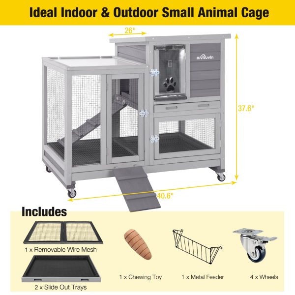 Aivituvin Rabbit Hutch / House Large Bunny Cage, Indoor Outdoor (Style1) - Image 6