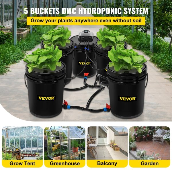 5-Gallon 5-Bucket DWC Hydroponic System for Deep Water Culture - Image 2