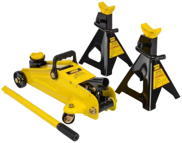 JEGS 79002 Hydraulic Utility Floor Jack & Stands Heavy Gauge Steel Frames - Image 2