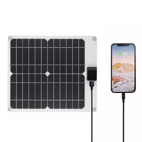 moobody 15W*2 5V/12V Solar Panel Car Battery with USB Chain Output Ports Portable Waterproof Trickle Battery & Maintainer for Car Boat Automotive RV Phones, Laptop Camera, 5V Devic - Image 2