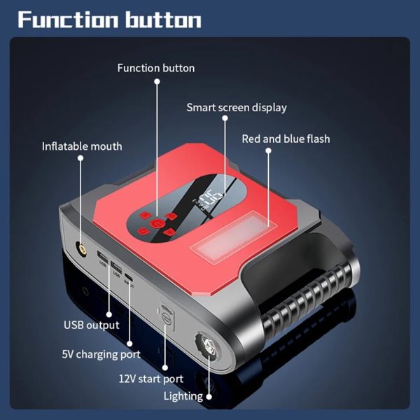 Portable 32000mAh Car Jump Starter + Air Compressor Battery Booster Power Bank - Image 18