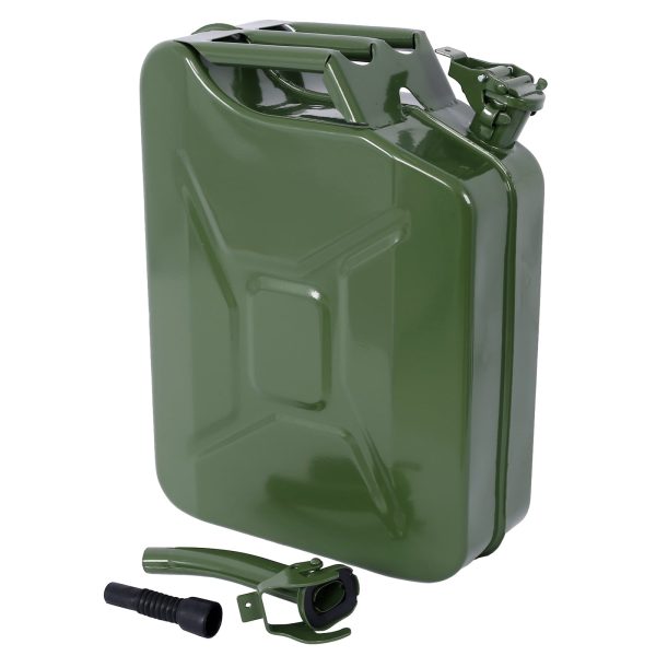 imerelez 20 Liter (5 Gallon) Jerry Fuel Can with Flexible Spout, Portable Jerry Cans Fuel Tank Steel Fuel Can, Fuels Gasoline Cars, Trucks, Equipment, GREEN - Image 3