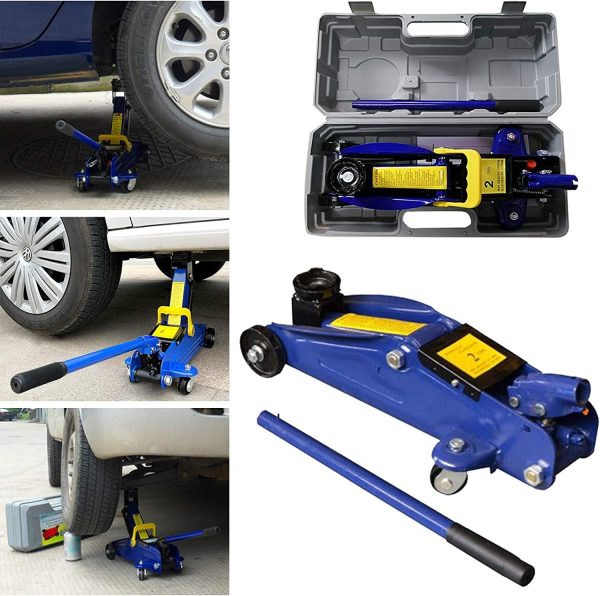 Dayplus 2 Tonne Hydraulic Trolley Floor Jack Low Profile Heavy Duty Metal Steel LIfting Range 135-320mm