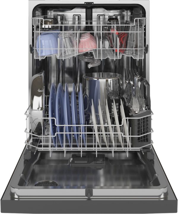 GE - Top Control Built-In Dishwasher with Stainless Steel Tub, 48 dBA - Slate - Image 3