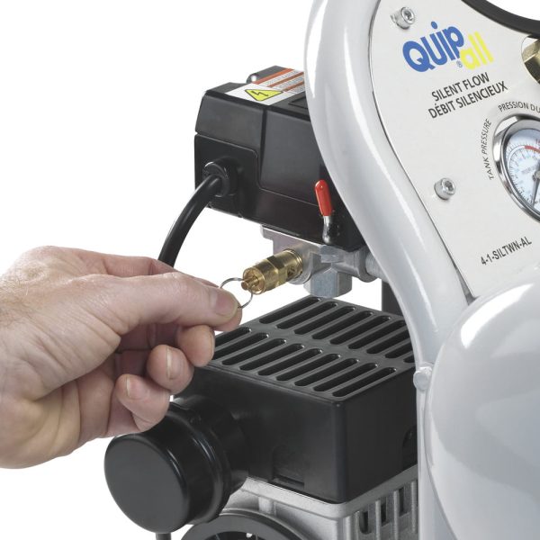 Quipall 4-1-SILTWN-AL Ultra Quiet 1 HP 4.6 Gallon Oil-Free Twin Stack Air Compressor - Image 3