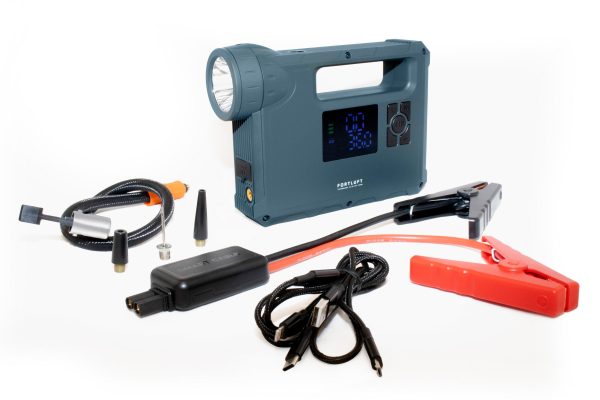 FORTLUFT JS002 Portable Power Station Jump Starter & Air Compressor: 1000 Peak/400 Instant Amps- 150 PSI Digital Air Compressor - USB Port - LED Flashlight - Battery Clamps - Image 3