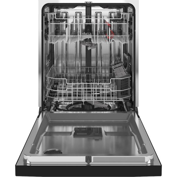 GE - Top Control Built-In Dishwasher with Stainless Steel Tub, 48dBA - Black - Image 2