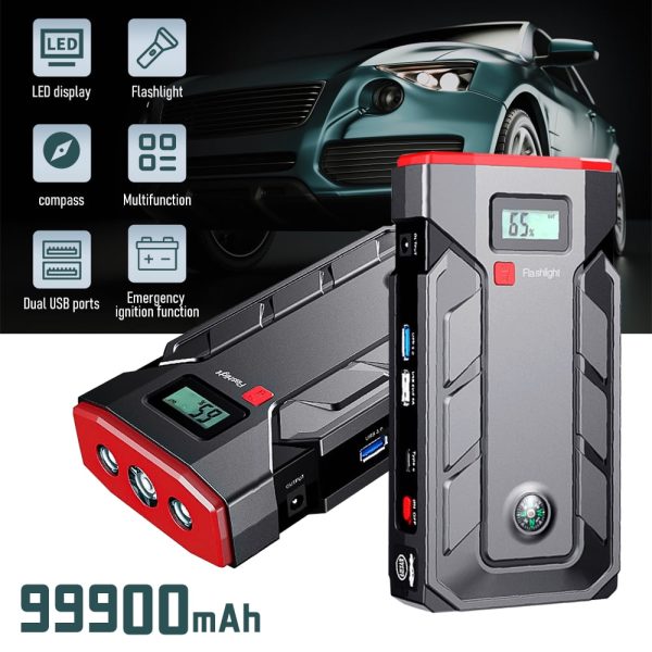 Car Jump Starter, 99900mAh Battery Jump Starter for All Gas or Up to 10L Diesel, Battery Booster Power Pack, 12V Auto Jump Box with LED Light, USB Quick Charge 3.0 - Image 5