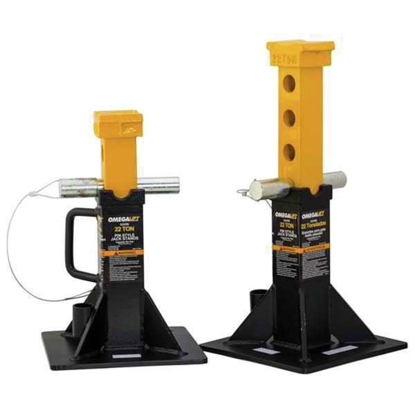 Omega 32225b black heavy duty jack stand - 22 ton capacity