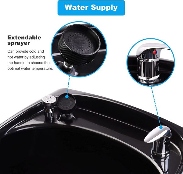 AW Hair Basin Sink Shampoo Bowl CUPC Certified Vacuum Breaker Sprayer Neck Rest Beauty Salon Equipment for Home Barbershop - Image 4