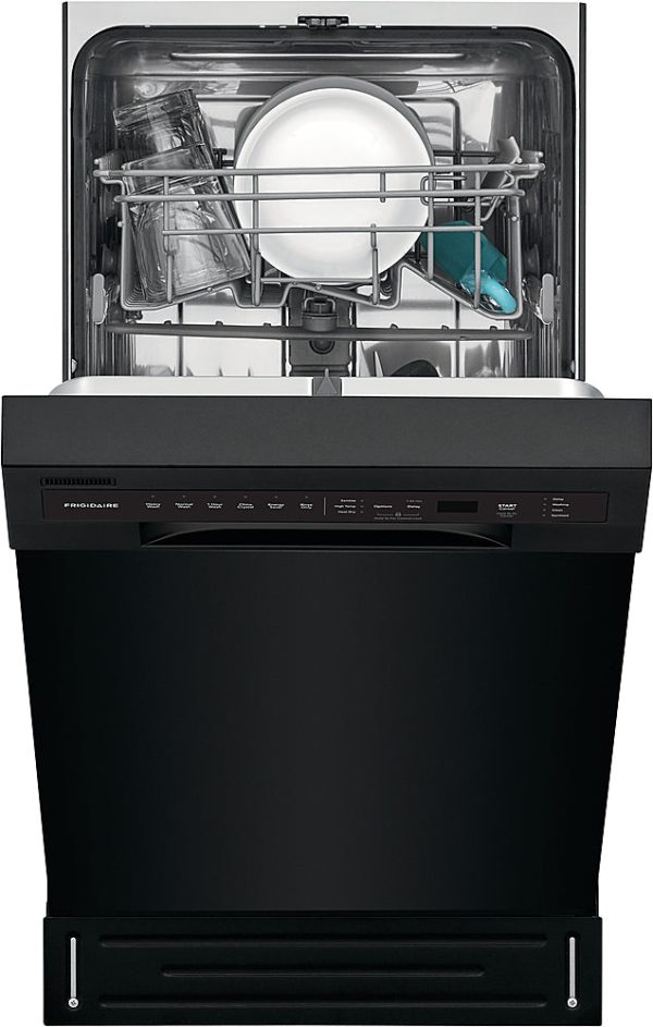 Frigidaire - 18" Compact Front Control Built-In Dishwasher with Stainless Steel Tub, 52 dBA - Black - Image 7