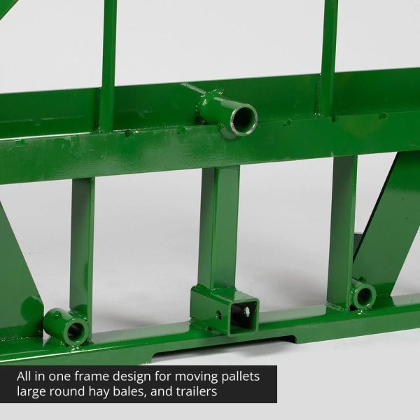 Titan Attachments UA USA Made Pallet Fork Frame Attachment, 48” Fork Blades, Fits John Deere Global Euro Tractors, Rated 4,500 LB - Image 3