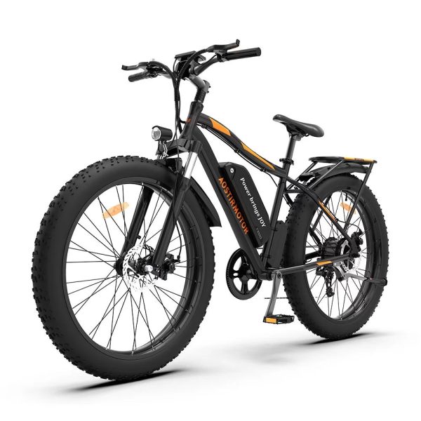 26 In.48V 13Ah 750W Mountain Electric Bikes for Adults Men, 26"x4.0 Fat Tire Electric Bicycle 7 speeds Gear Outdoor Ebikes, Black,S48