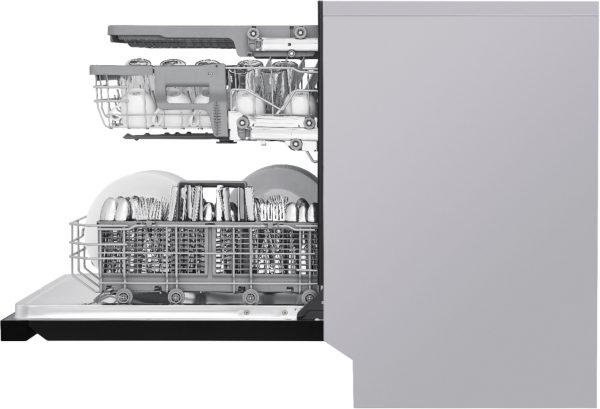 LG - 24" Front Control Smart Built-In Stainless Steel Tub Dishwasher with 3rd Rack, QuadWash, and 48dba - Black - Image 8