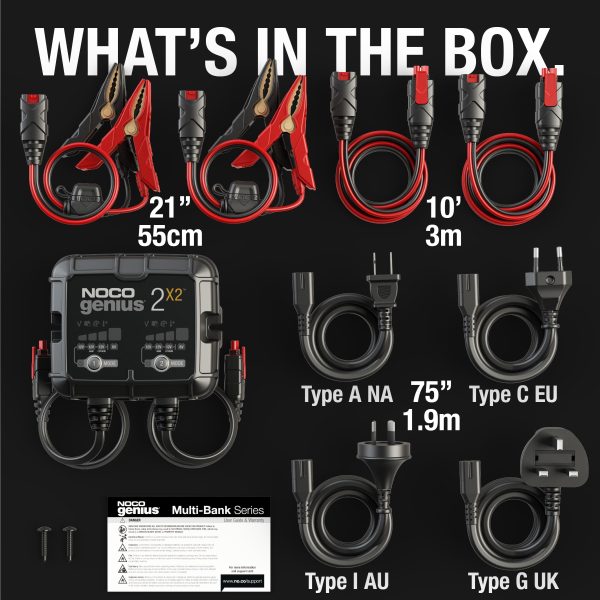 NOCO GENIUS2X2 2-Bank 4A (2A/Bank) 6V/12V Smart Battery Charger and Maintainer - Image 7