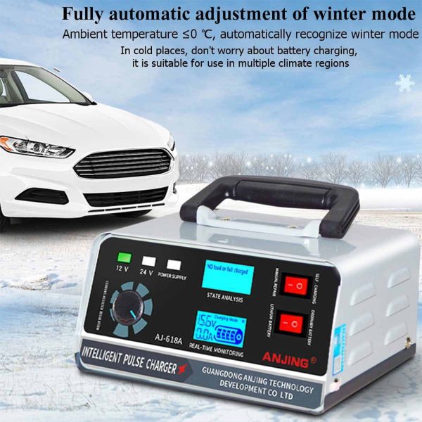 kydely NEW 400W 12V/24V Heavy Duty Smart Car Battery Charger Automatic Pulse Repair Trickle - Image 5