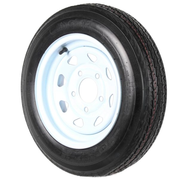 2-Pk Trailer Tire On Rim 480-12 4.80-12 4.80x12 in. LRC 5 Hole White Spoke Wheel - Image 4