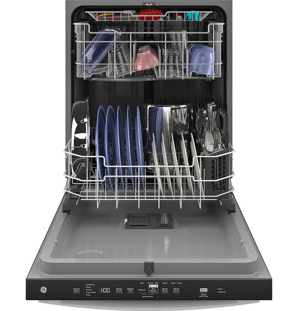 GE - Top Control Built-In Dishwasher with 3rd Rack, Dry Boost, 50 dBa - White - Image 2