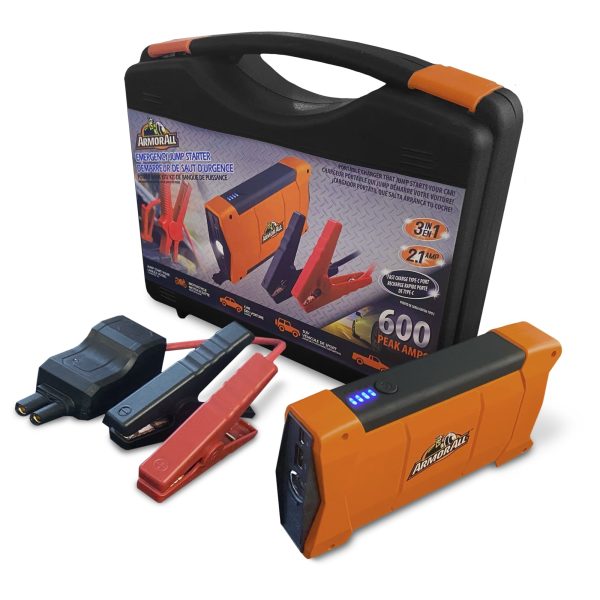 Armor All Emergency Jump Starter Power, 3 Different Emergency LED Lights, 600 Amps, 7200 mAh