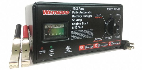 Westward Battery Charger,6/12V (A),55 A Start 1JYU8