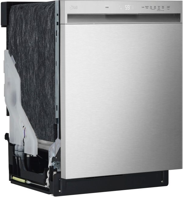 LG - 24" Front-Control Built-In Dishwasher with Stainless Steel Tub, QuadWash, 50 dBa - Stainless steel