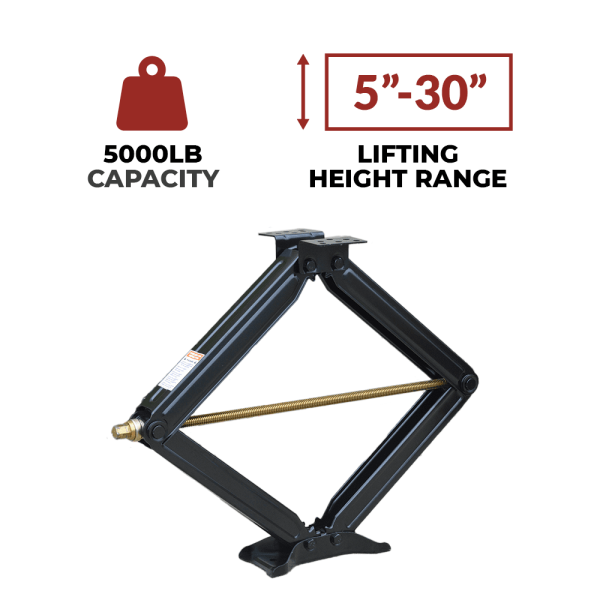 Bastion Distribution Two New 30" Scissor Jacks with Crank Handle | 5000lbs Capacity | 5-30” Height | BJ-5000MSJ30 - Image 3